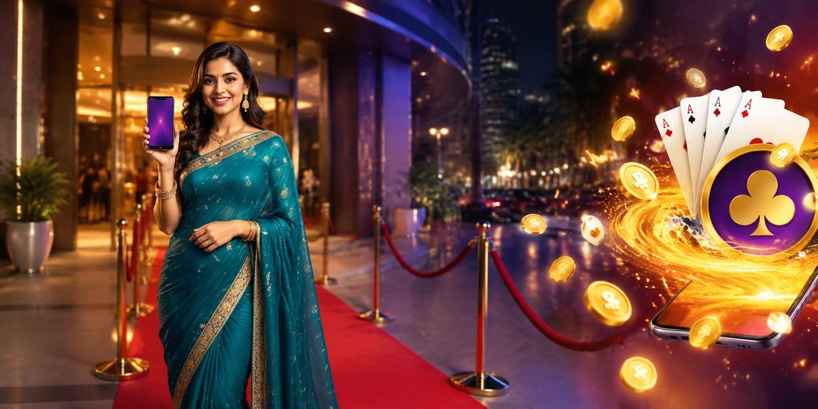 Indian woman using mobile app for casino and sports betting